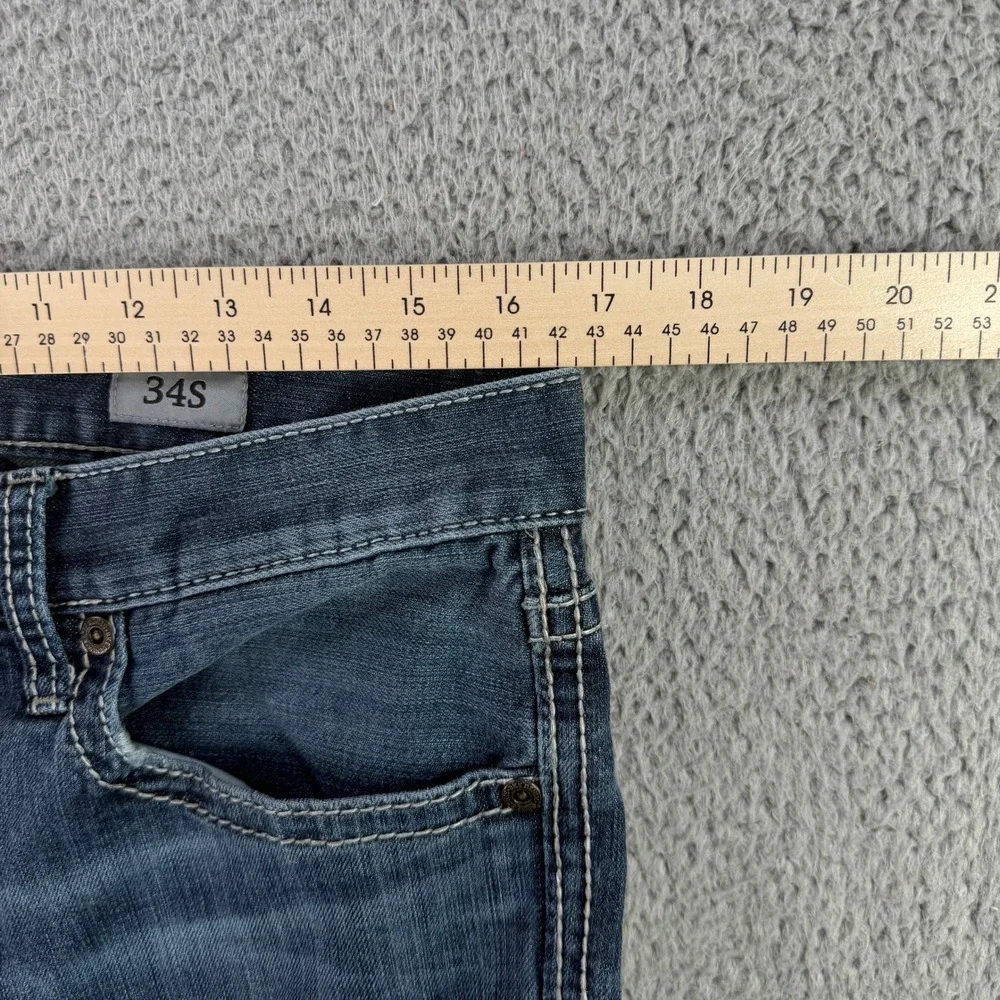 BKE Jake Straight Leg Jeans Mens‎ 34x28 Blue Dark Wash Stretch Denim Nice Fade